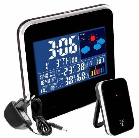 Беспроводная метеостанция внутренняя и наружная цветовой дисплей 160x160мм Турава