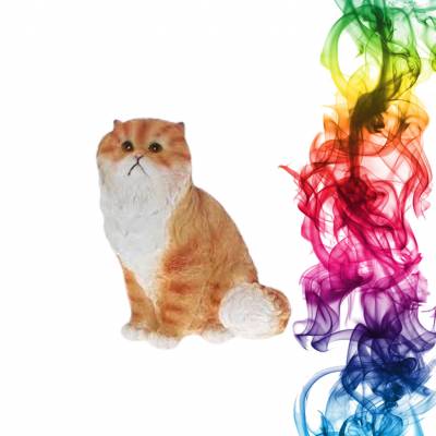 Садовая фигура купить Кот персидский высота 33 см яблоня
