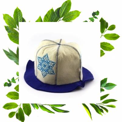 Шапка для сауны Снежинка искусственный войлок горичник