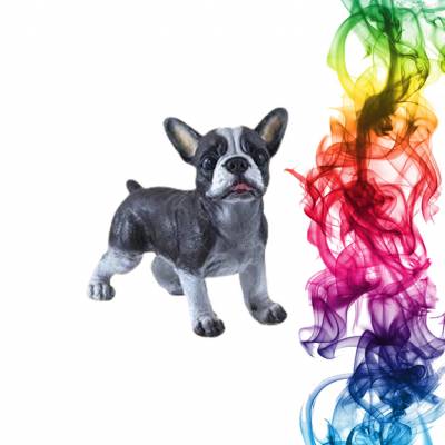 Садовая фигура купить Французский бульдог стоячий высота 42 см туя