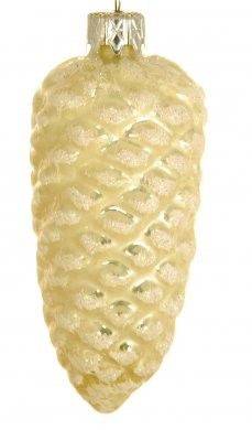 Шишка - Елочная игрушка - Желтая 120 мм.