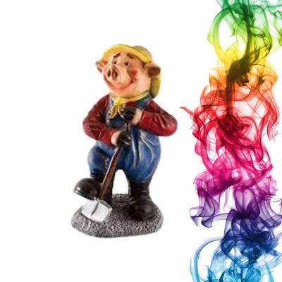 Садовая фигура купить Свинья с лопатой высота 78 см крыжовник