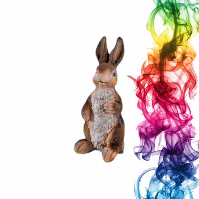 Садовая фигура купить Заяц Степашка высота 41 см клубника