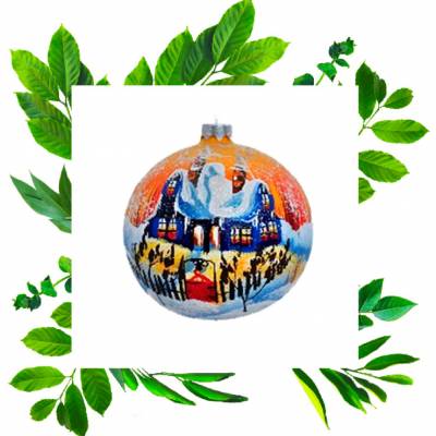 Новогодний декор дома шарами &quot;Снежный домик&quot; 100 мм