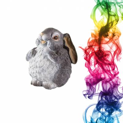 Садовая фигура купить Толстый заяц высота 18 см ежевика