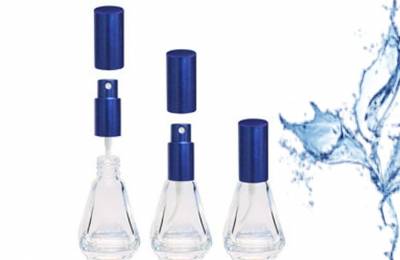 Стеклянный флакон "Венера синяя" 8 мл с металлическим распылителем