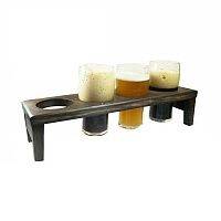 Настольная подставка под 4 пивных стакана темная Октава