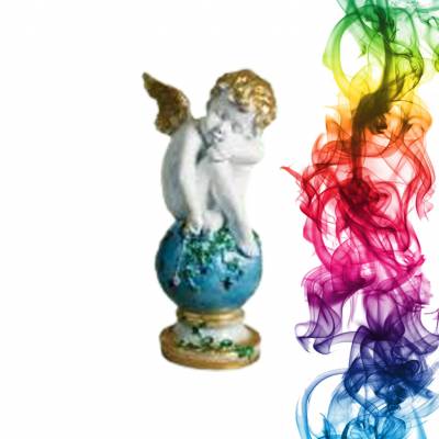 Садовая фигура купить Амур высота 37 см инжир