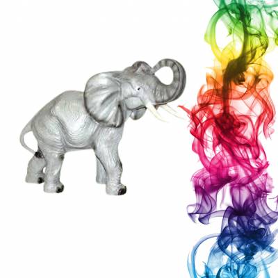 Садовая фигура купить Слон высота 66 см абрикос