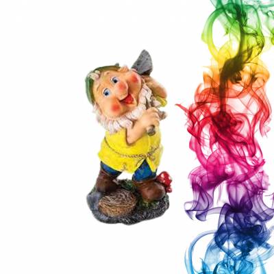 Садовая фигура купить Гном с топором Высота 35 см мандарин