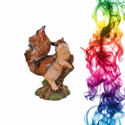 Садовая фигура купить Белка на ветке высота 34 см яблоня