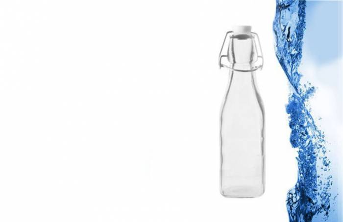 Купити Купити Квадратная стеклянная бутылка с керамической пробкой 250мл Газания в Україні в Україні