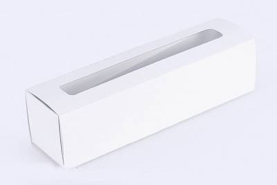 Коробочка для печенья Майотта белая с окошком