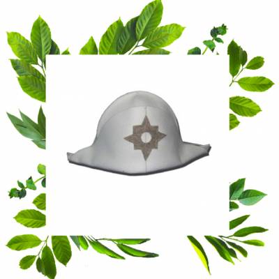 Шапка для сауны Наполеон белый войлок чебрец