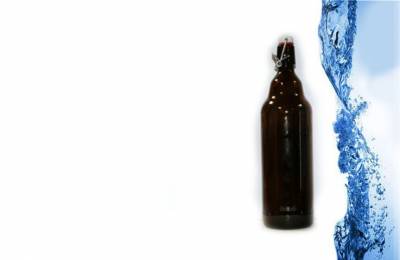 Стеклянная бутылка с керамической крышкой 1л Гиацинт