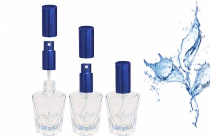 Бутылочка стеклянная 8 мл "Гера синяя" с распылителем