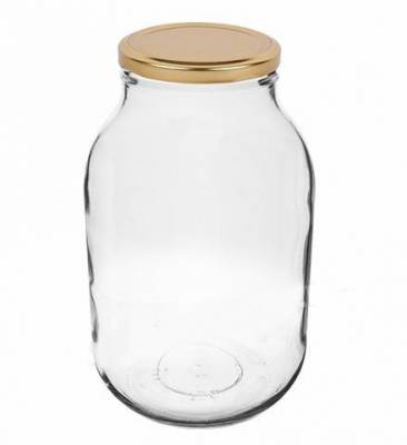 Банка 3000 мл с золотой крышкой д89 мм Грудзендз