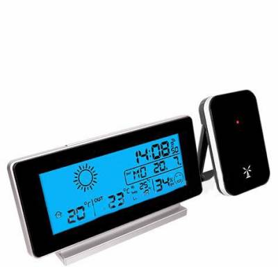 Беспроводная черная метеостанция термометр и гигрометр 165x85мм Хойнице