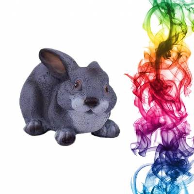 Садовая фигура купить Зайчонок высота 14 см мандарин