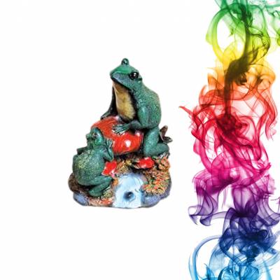 Садовая фигура купить Лягушка на грибе высота 22 см ежевика