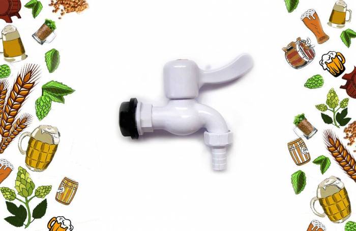 Купити Купити Кран пластиковый врезной для ферментера с гайкой и 1й прокладкой Краусе в Україні в Україні