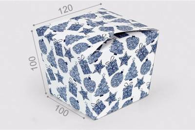 Коробка япония новый год, голубая Богё