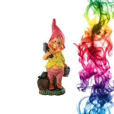 Садовая фигура купить Гном маляр высота 56 см орех