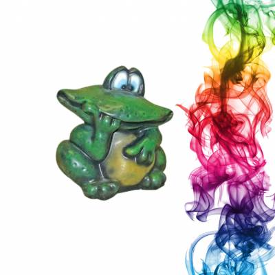 Садовая фигура купить лягушонок высота 23 см мандарин