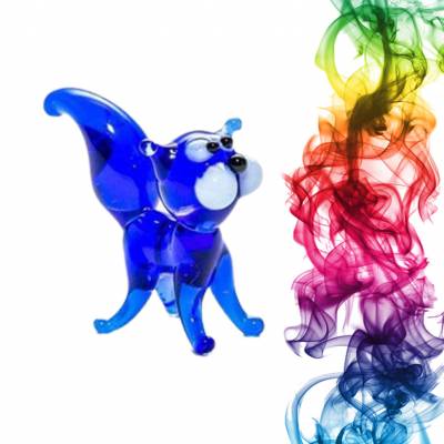 Сувенир из стекла Синий Котик Йирни