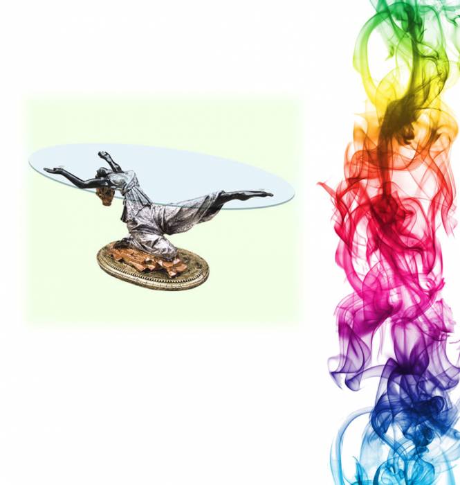 Журнальный столик купить Балерина высота 40 см стекло 107x65 см калина