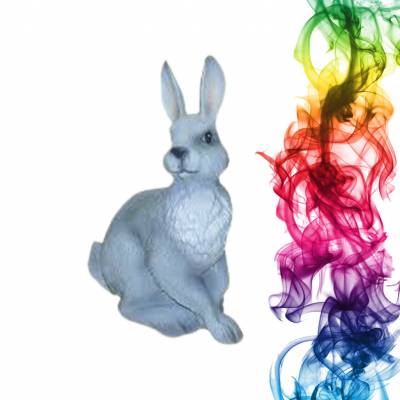 Садовая фигура купить Зайчиха высота 37 см смородина