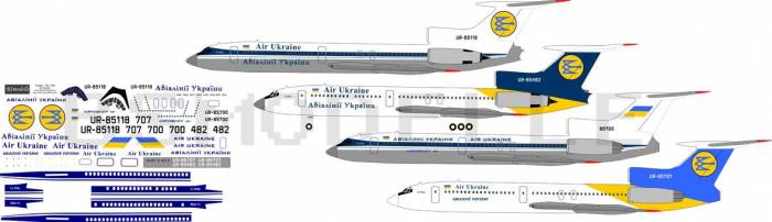 Купити Купити Деколь для авиамодели Ту-154 авиалинии Украины 1\100 в Україні в Україні