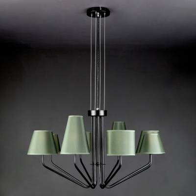 Купить Подвесная люстра с зелеными абажурами Eurosvet Ornato 70074/8 черный Агартала