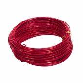 Круглая рельефная проволока из алюминия, анодированная 250 гр, 30 м x 2 мм  красная   