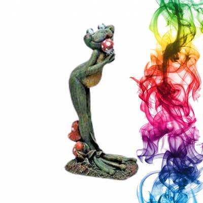 Садовая фигура купить Лягушка вокалистка высота 44 см вишня