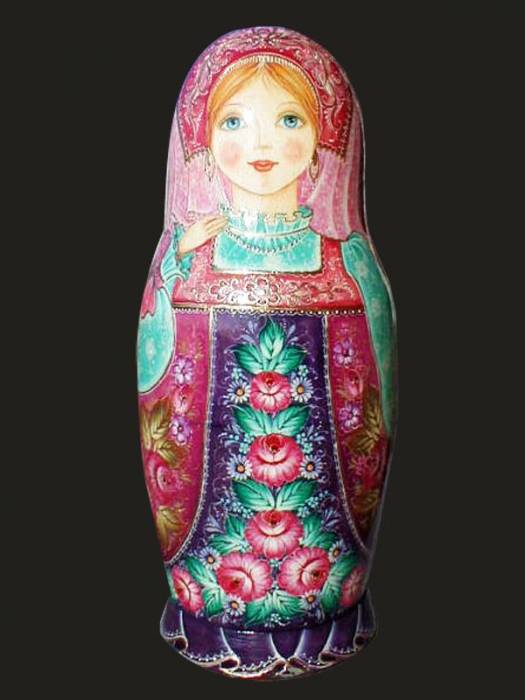 Купити Купити Матрешка "Русская девица" можно использовать как футляр для бутылки; ручная роспись в Україні в Україні