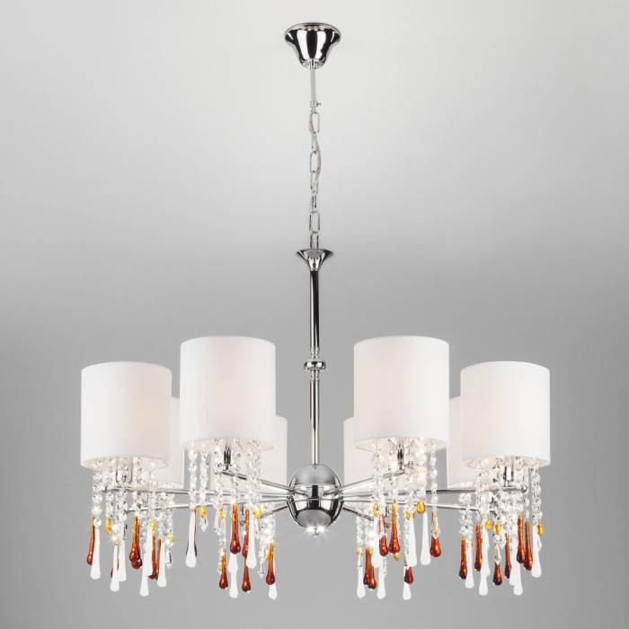 Купити Купити Купить Подвесная люстра с хрусталем Bogate's Glamour 300/8 Strotskis Бритона в Україні в Україні