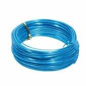 Круглая рельефная проволока  из алюминия, анодированная  250 гр, 30 м x 2 мм   бирюзовая    