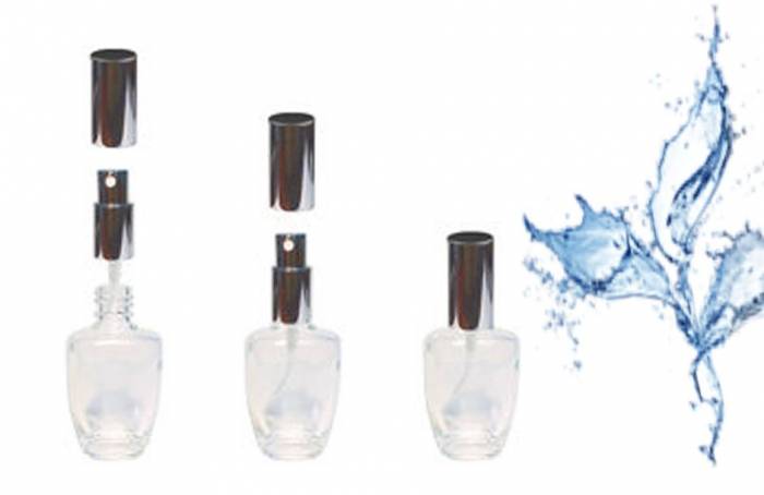 Стеклянный флакон с металическим распылителем "Гиада серебристая" 30 мл