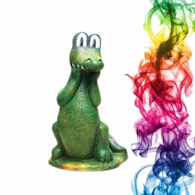 Садовая фигура купить Крокодил Гена высота 43 см алыча