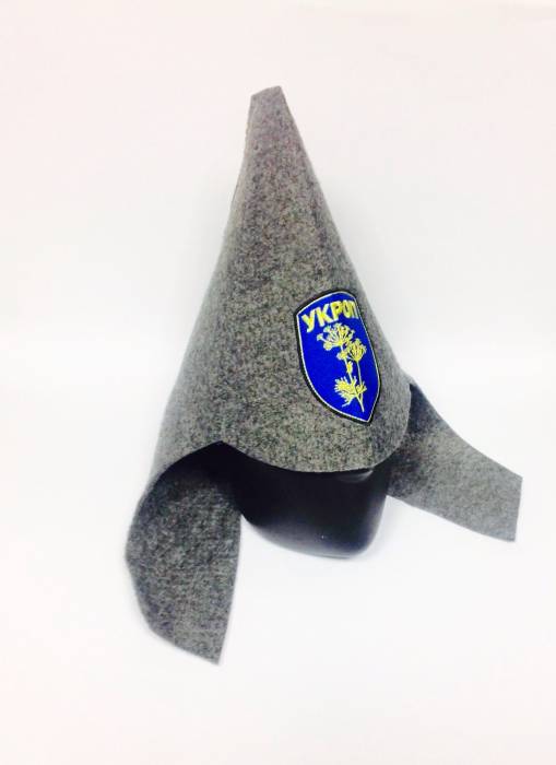 Шапка для бани Буденовка с вышивкой укроп 2