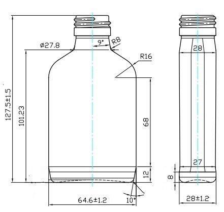 Купити Купити Стеклобутылка прозрачная универсальная под винтовую резьбу Питер 100 мл в Україні в Україні