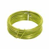 Круглая рельефная проволока  из алюминия, анодированная  250 гр, 30 м x 2 мм  яблочно-зеленая 