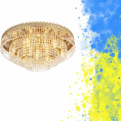 Купить Потолочная люстра с хрусталем Eurosvet Diadema 10078/10 золото/прозрачный хрусталь Strotskis Шарона