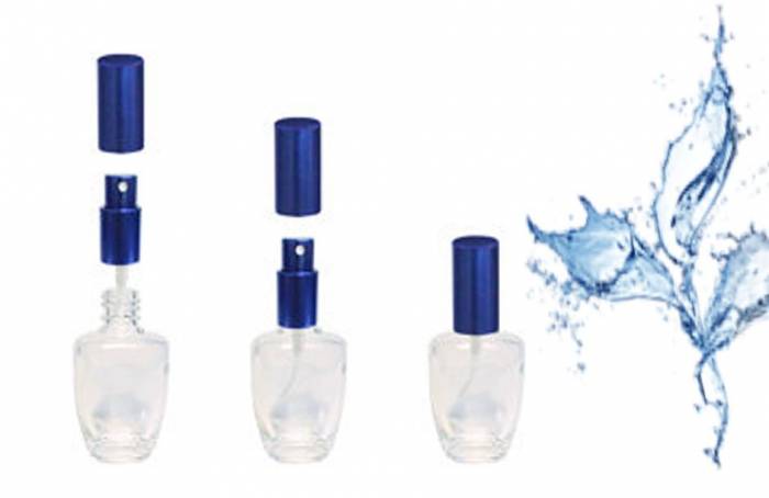 Стеклянный флакон с металическим распылителем "Гиада синяя" 30 мл