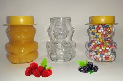 Стеклобанка под мед и дражже Тедди 0,3 л под твист