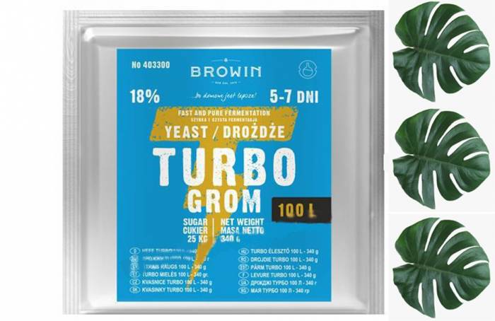 Спиртовые дрожжи TURBO GROM 100 340 грамм Дзержонюв