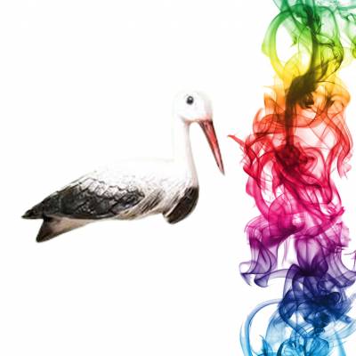 Садовая фигура купить Аист для гнезда высота 38 см ежевика