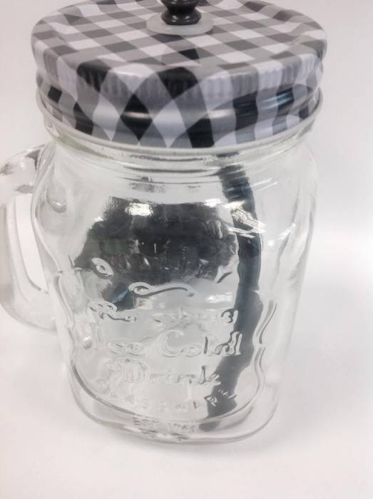 Банка стеклянная с ручкой купить в Киеве нестандартная Айс 400 мл