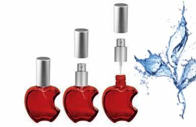 Стеклянный флакон для парфюмерии 20 мл с металлическим серебристым распылителем и колпачком &quot;Лого красное&quot;